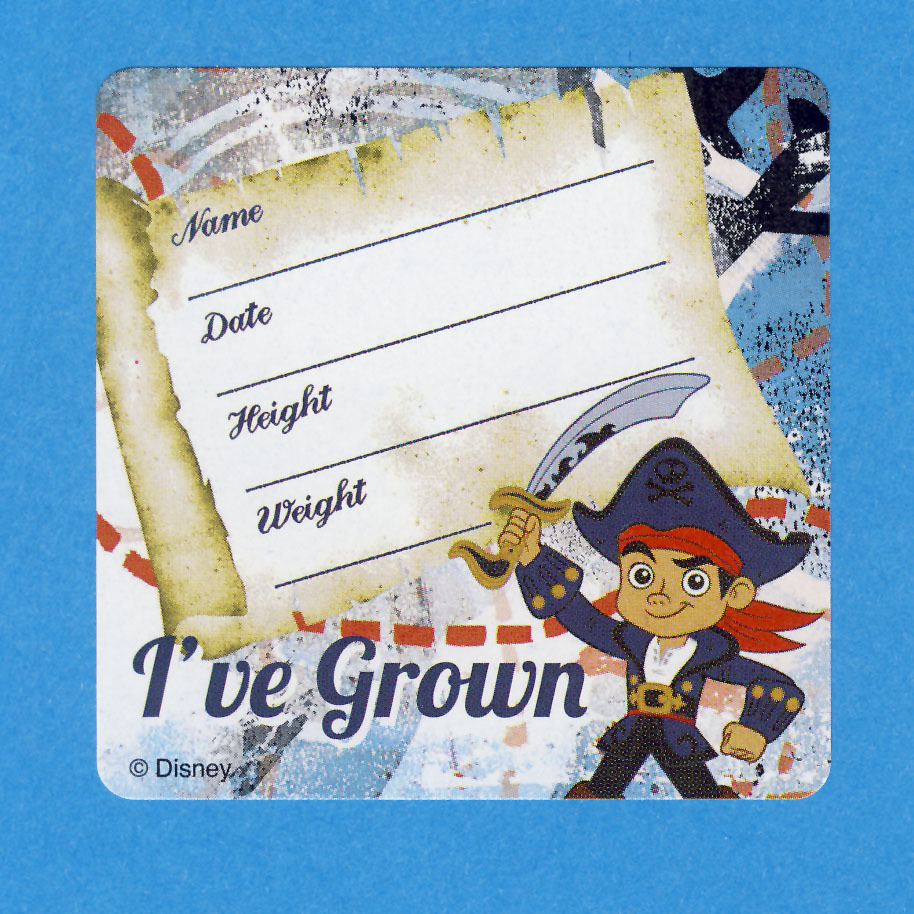 10 Jake and the Never Land Pirates I’ve Grown Height and Weight – Large Stickers