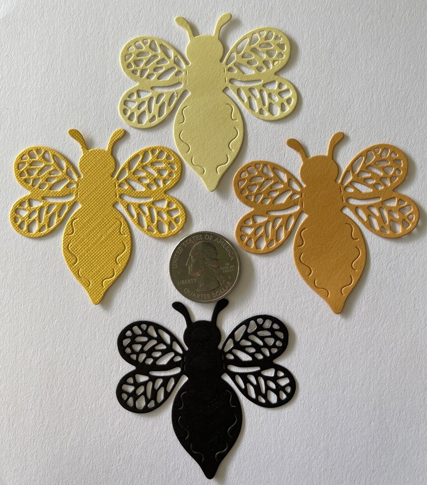 BUMBLE BEE Die-Cuts(4pc)2-1/4″x 2-1/2″ Garden•Honeybee•Buzzing•Flying •Bug•Sting