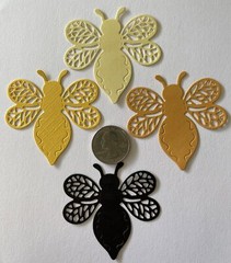 BUMBLE BEE Die-Cuts(4pc)2-1/4″x 2-1/2″ Garden•Honeybee•Buzzing•Flying •Bug•Sting