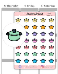 Cooking Pot Icon Planner Sticker, Cooking Sticker, Calendar & Journal Sticker