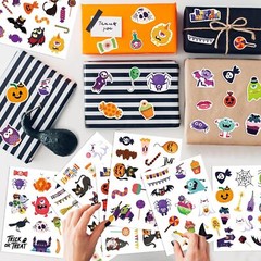 342 Pcs Halloween Stickers, Self Adhesive Pumpkin Witch Candy Stickers Halloween