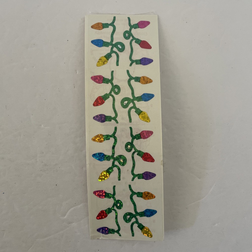 Vintage Christmas Sparkle Light Bulbs Stickers Prismatic Mrs. Grossman’s 1998