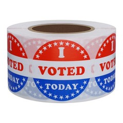 I Voted Today with Red, White, and Blue Circle Stickers 1.5 Inch round 500 Label