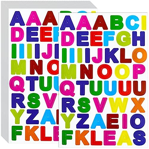 60 Sheets 2880 Pieces Alphabet Letter Stickers Self Adhesive Colorful Sticker