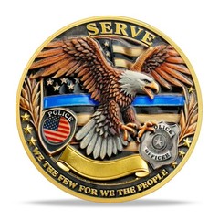 5 Pcs Police Challenge Coin – Skeletons and Goddess of Justice Challenge Coin…