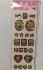 Bulk Lot 6 Morning Glory Blue Bear Babu Glitter Puffy Sticker Sheets Kawaii Htf