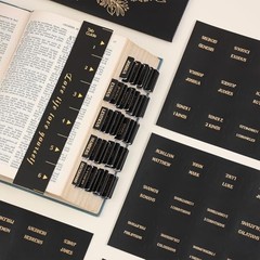Bible Tabs Laminated Gold Foil Index Labels 105 Count Black Easy Navigation Set