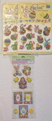 Vtg 3-D Easter Perk-Up Puffy Stickers 3 Packs Single Sheets Cute Novelty