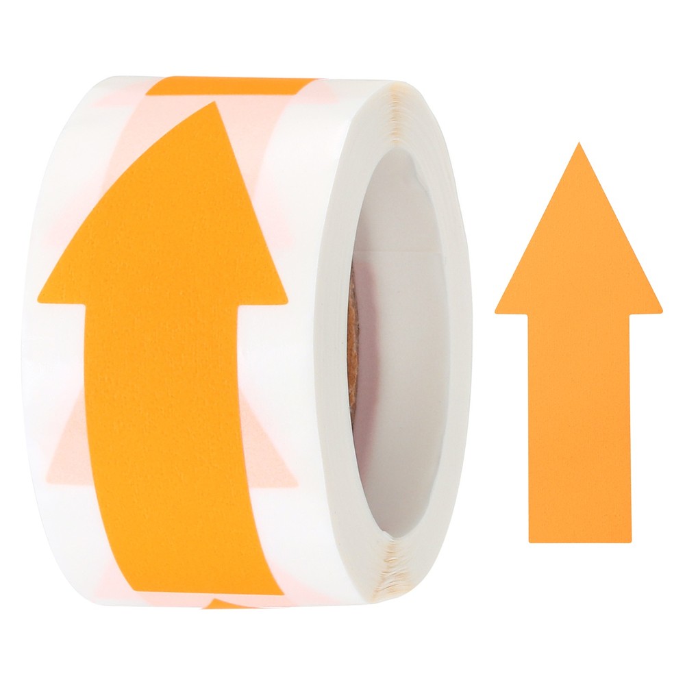 Sticker Labels 150 Count/Roll 1.2×2.8 Inch Fluorescent Orange Arrow Shape Signs