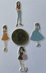 MINI VELLUM YOUNG LADIES ASSORTMENT Stickers(10pc) Girls•People•Cutie•Females•