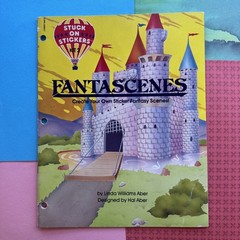 Vintage 80s Stuck On Stickers Kit 2 Scholastic Fantascenes Album Book 1983 Used