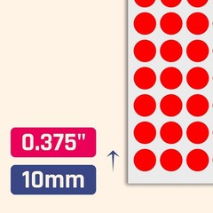 15,000 Red Round Dot Stickers – Self-Adhesive