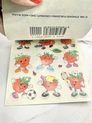 Vintage 1996 Standard Publishing stick-n-sniff stickers Happy Strawberries