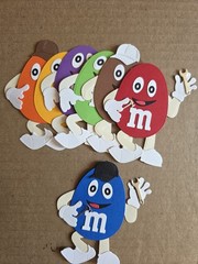 1pc Large M & M With Tools Chocolate Paper Die Cut Cardstock For Scrapbook