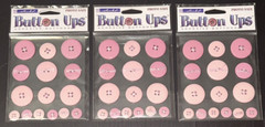 Lot x 3 Button Ups Adhesive Sticky Button DIY Embellishments Arts Crafts NOS