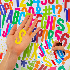 220Pcs / 8 Sheets Capital Letter with Symbols, 3 Inch Self Adhesive Uppercase Al