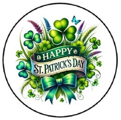 HAPPY ST PATRICKS DAY SHAMROCK ENVELOPE SEALS LABELS STICKERS PARTY FAVORS