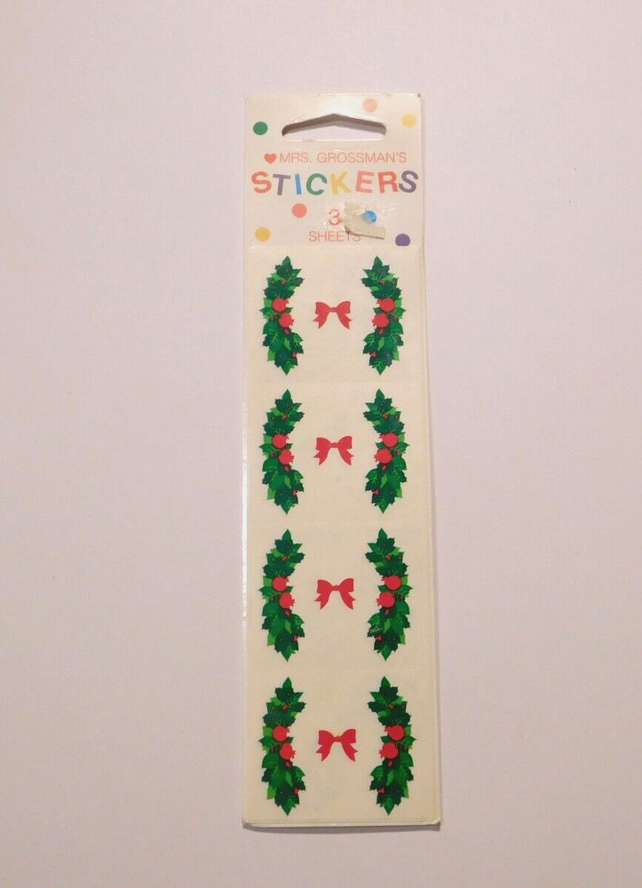 Mrs. Grossman’s Lot of 3 Strips Brand New Package ~Garland~ Christmas Stickers