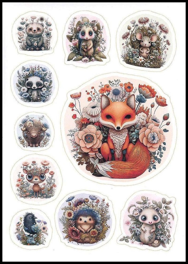 Stickers – Badger Bird Bison Deer Fox Hedgehog Mouse – Any Occasion CL164