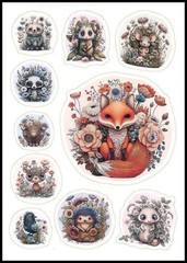 Stickers – Badger Bird Bison Deer Fox Hedgehog Mouse – Any Occasion CL164