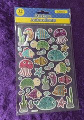 Sticker Lot Sea Creatures Vtg Y2K Ocean Life Fish Whales Mermaids Sandylion book