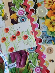 Vibrant Cottagecore Junk Journal Pack 50pc Garden Floral Paper Ribbon Tags