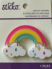 RAINBOW & CLOUD Acrylic Stickers(1pc) Sticko•Colorful *Sky*Raining*Card Making*