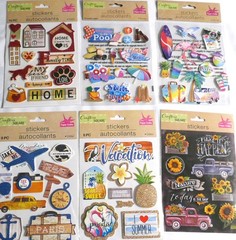 LOT OF 6 PKS OF CRAFTER’S SQUARE- BEACH,POOL,TRAVEL,VACATION,TRUCKS/FLOWERS,HOME