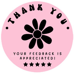 50 Thank You Stickers 2” Round Holographic Feedback Labels for Packages