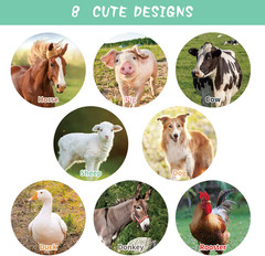 Zonon 600 Pieces Farm Animal Stickers Realistic Animal Roll Stickers Barnyard Fr