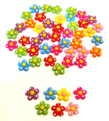 Lot of 50 Multicolor Flower Flatbacks For Crafting – NEW (#12)