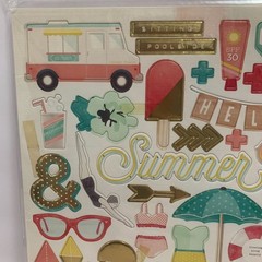 Crate Paper «Poolside» Chipboard Pieces Crafts Scrapbooking Junk Journaling