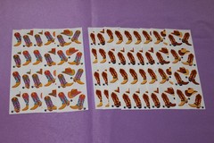 Mrs. Grossman’s LOT of 14 Strips of Vintage 1992 Cowboy Boots Stickers! 2 Colors
