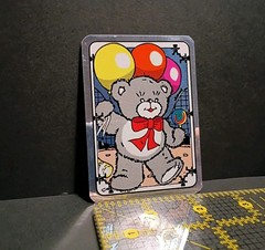 Vintage Stickers Bear Balloons Foil Mylar Vending Machine Sticker VTG 80s