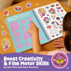 Unicorn Sticker Book – 50 Reusable Stickers, Travel Activities for Ages 3-5