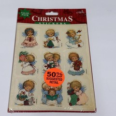 Lot/6 VTG Gibson Christmas Stickers (5) Sealed & (1) Pack Missing One Sticker