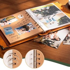 Vintage Leather Photo Album 4×6 Scrapbook 120 Photos Refillable Green Tree of Li