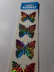 Hambly Studios Prismatic Stickers Butterflies Factory Sealed 1 Sheet NIP Bug VTG