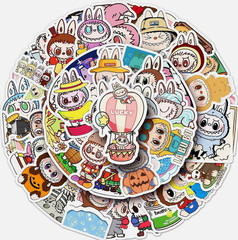 LOT OF 10 PCs Random LABUBU friends cartoon character monster devil decals USA
