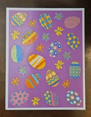 Vintage Hallmark Easter egg sticker sheet, Hallmark decorated egg sticker sheet