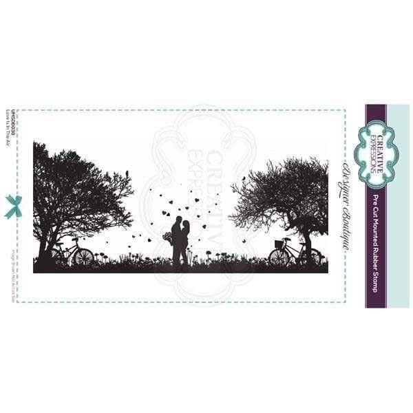 New Creative Expressions rubber Stamp LOVE IS IN THE AIR SCENIC cling