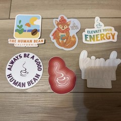 The Human Bean – 6 Stickers Lot coffee drinks Set 1