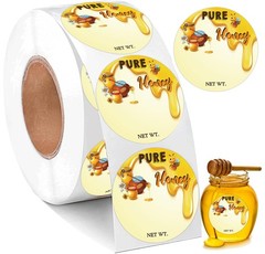 1.5 Inch Bee Thank You Stickers 500 Pcs Honey Jar Labels Self Adhesive