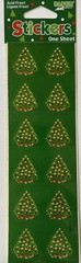 LIT CHRISTMAS TREE Stickers (12Pc)Paper Art•Decorated •Ornaments•Holiday•Gifts