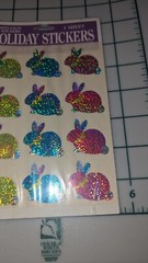 Vintage Stickers Easter Bunnies Prism Paper Magic Group 1 sheet