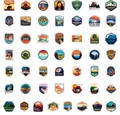 100pcs National Park Stickers, Outdoor Camping Traveling,191