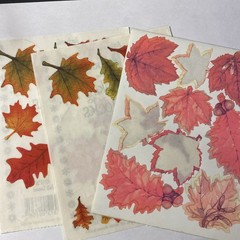 Vintage FALL LEAVES Sticker Sheets Scrapbook Planner Craft Stickers Lot