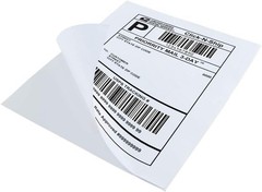 50 Full Sheet White Adhesive Sticker Paper – 8.5×11 for Inkjet & Laser Printers
