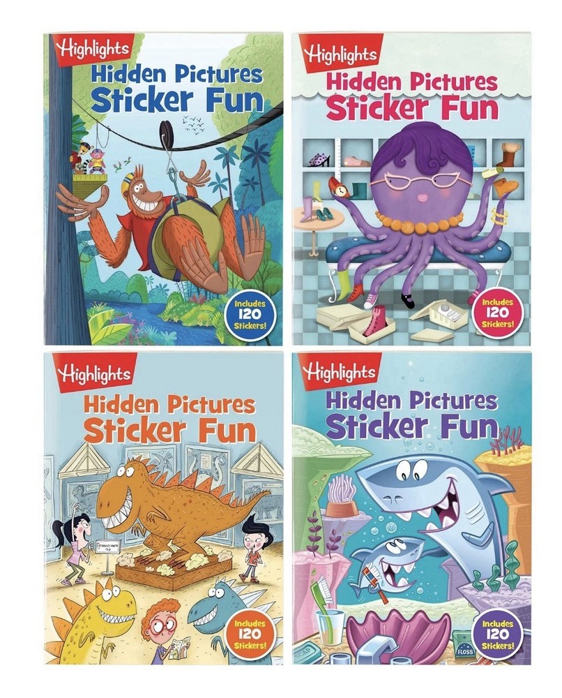 Highlights Hidden Pictures Sticker Fun for Kids Ages 3-6, 4-Pack, 64 Pages of…