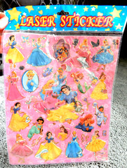 DISNEY PRINCESS Laser Stickers CINDERELLA Snow White ARIEL Jasmine AURORA Belle